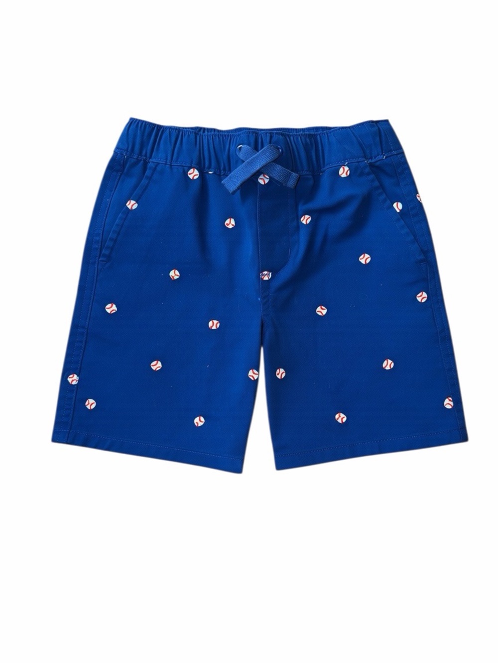Gymboree Boys Royal Blue chino Baseball embroidered Print Shorts sz 6